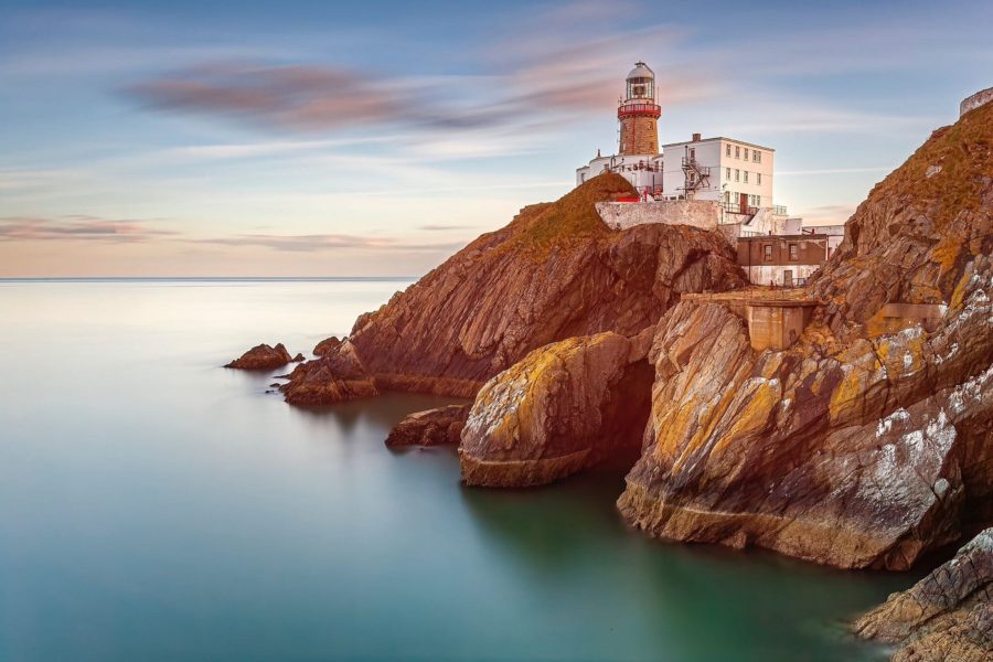 view of The Baily Lighthouse including the coast and the sea